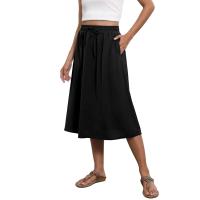 Falda elástica plisada estampada de cintura alta a rodilla para mujer, moda, fiesta, verano, 2024 - details 3