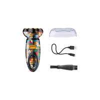 Kemei-Afeitadora eléctrica en seco y húmedo para hombre, recortadora de barba recargable, nuevo estilo de Graffiti, afeitado cerrado con protección de la piel, regalo - details 8