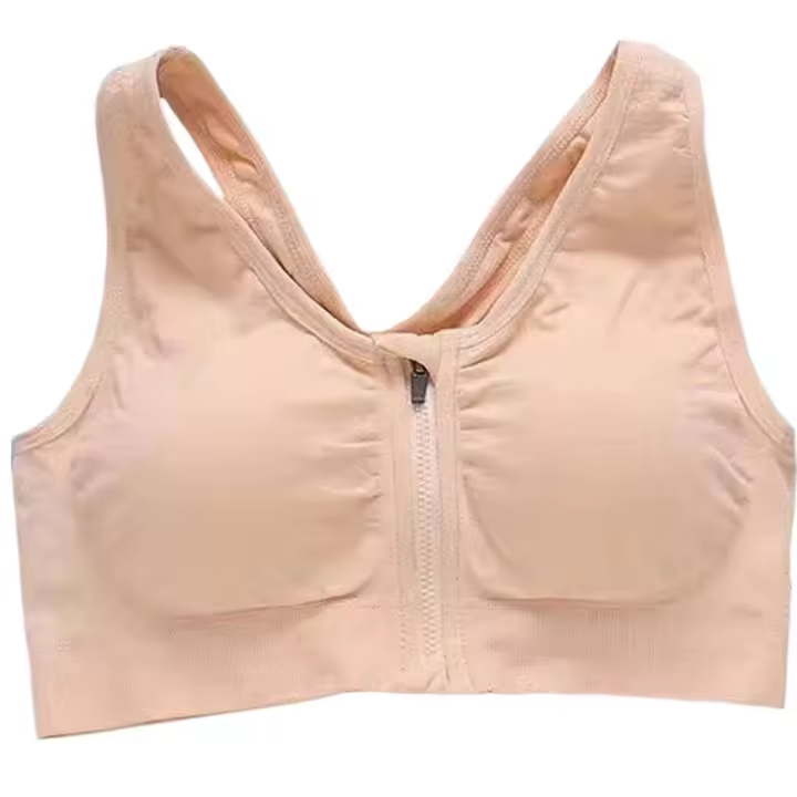 Sujetador deportivo con cremallera frontal para mujer, Top para Fitness, chaleco para correr, sujetador deportivo transpirable absorbente de golpes para Yoga, realce S-4XL - 1
