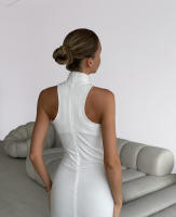 Nuevo vestido halter sin tirantes de cintura delgada para mujer con diseño de línea A, elegante estilo francés - details 17