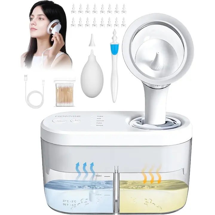 Kit de extracción de Cera de oído, limpador eléctrico de oídos, irrigación con 4 Modos de presión, Seguro y efectivo, incluye jeringa - 1