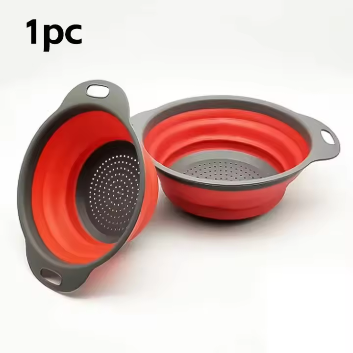 Escurridor Plegable de Silicona Cesta para Lavar Frutas y Verduras Colador Plegable para Almacenamiento de Cocina - 1