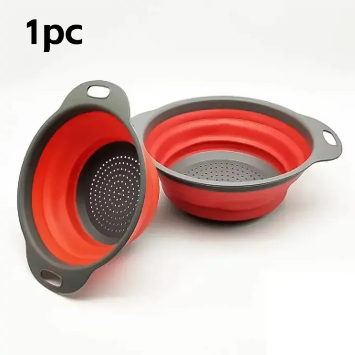 Escurridor Plegable de Silicona Cesta para Lavar Frutas y Verduras Colador Plegable para Almacenamiento de Cocina - 1