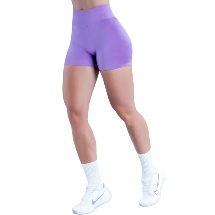 Pantalones cortos de Yoga para mujer, mallas deportivas de entrenamiento para gimnasio y levantamiento de glúteos sin costuras de cintura media, pantalones cortos de Fitness de impacto - 1