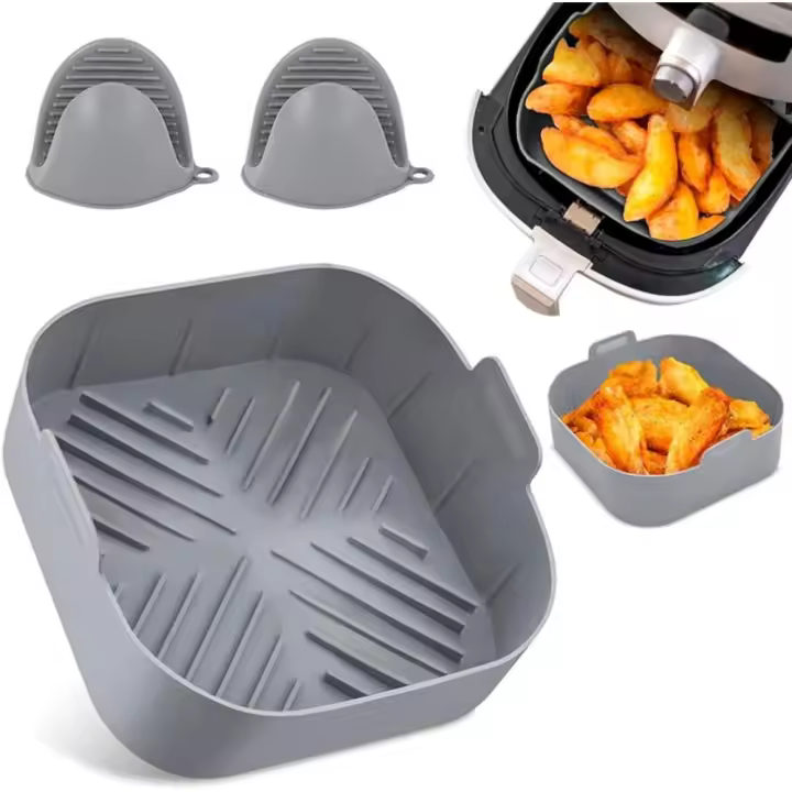 Molde de Silicona para Freidora de Aire, 5,5 l y 6L 21L - Molde más Guantes de Protección para Airfryer, compatibles - 1