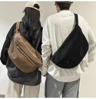 Riñonera de gran capacidad para mujer, bolsos de hombro tipo bandolera, riñonera informal, bolso sencillo para teléfono, riñonera de pana, bolso de plátano para mujer - details 18