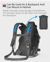 Rhinowalk-bolsa de depósito para motocicleta, mochila versátil de 9L con cubierta para lluvia, bolsa de agua de 1,5 L, sistema MOLLE, multicompartimento Universal - details 5