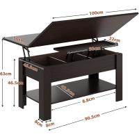 Mesa de Almacenamiento Oculto Regulable en Altura 3 en 1 Multifunción Diseño Blanco - details 13