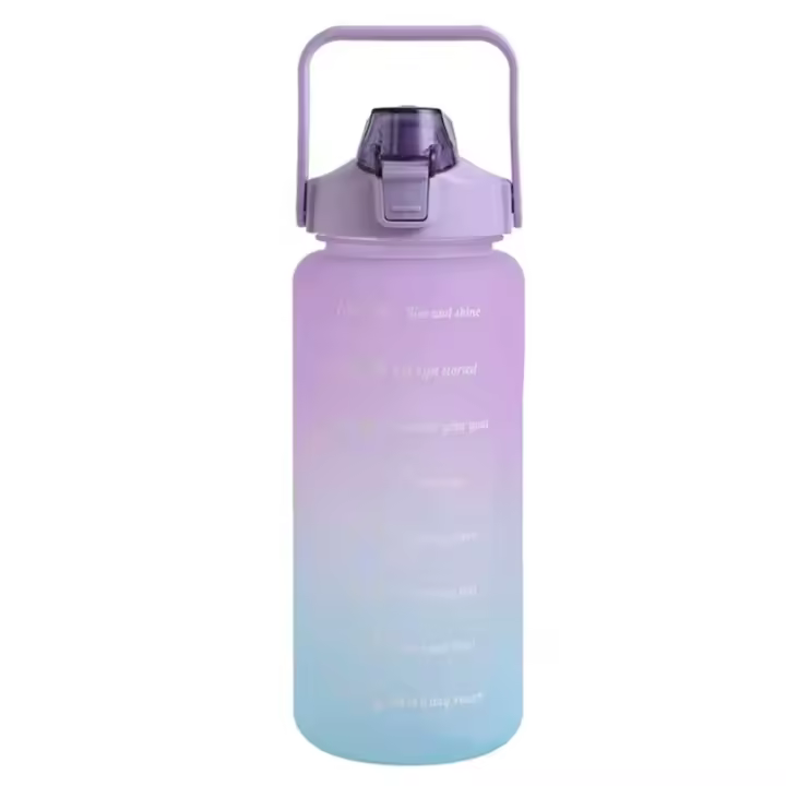 Botella potenciadora para beber, botella de agua deportiva con marcador de tiempo, 2000ml - 1