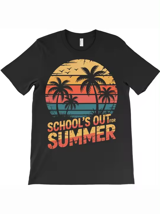 Camiseta con ilustraciones de escuelas para el verano, regalo para papá, manga corta con cuello redondo suave y cómoda, 230g - 1