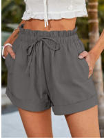 Shorts de Verano Cómodos para Mujer en Poliéster Pantalones Rectos y Sueltos para Venta - details 5