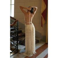 Conjunto de Dos Piezas para Mujer Verano 2025 TOP Cruzado con Espalda Descubierta y Falda Larga Fluida Estilo Y2K para Playa, Fiestas o Looks Diarios Tejido Transpirable y Exclusivo en Miravia - details 6