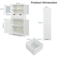 Armario Suelo de Baño, Mueble de Baño con Estantes Ajustables, Mueble de Almacenaje con Cajones y Doble Puerta, Mueble Lateral Multifuncional para Cocina (Gris) - details 15