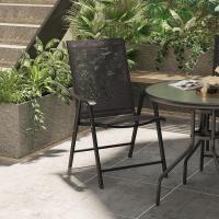 Conjunto de 2 Sillas Plegables para Exterior con Reposabrazos Sillas para Balcón Jardín Terraza Metal Texteline Carga 110kg 58x64x94 cm Gris - details 10