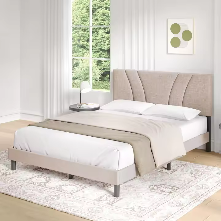 Cama de Madera Somier 180 x 200 cm Estructura de Cama de Laminas de Chapo - 1