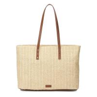 Un bolso vintage de gran volumen en tela de color trigo. Bolso de un hombro para ir al trabajo. Mochila de lujo de alta gama. - details 0
