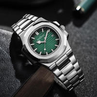 Nuevo Reloj con banda de acero y calendario luminoso de cuarzo para hombre con diseño de loro - details 8