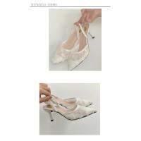 Ropa exterior Original 2025 Primavera y verano Sandalias de mujer Sandalias de tacón Temperamento Rhinestone Baotou Zapatos de mujer. - details 3