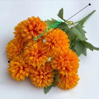 Ramo de hortensias artificiales de 9 cabezas, 42cm, flores de crisantemo simuladas de seda, accesorios de fotografía de bolas de flores artificiales - details 0