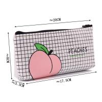 Lindo estuche de lápices de melocotón de tela de gran capacidad, bolsa de bolígrafo Simple Kawaii para niñas, oficina, escuela, estudiante, papelería, amigo, regalo para niños - details 5