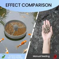 Anillo de alimentación de peces flotante redondo, alimentador de alimentos para acuario de plástico gris, alimentador de peces para estanque duradero, patio de jardín al aire libre, 3 uds. - details 4