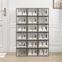 18X Cajas de Zapatos de Plástico Cajas Transparentes Apilables y Plegables para Zapatos Organizador para Zapatos en Guardarropa Caja Almacenaje de Zapatos con Tapa Frontal - details 6