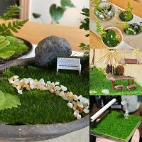 Alfombra de césped artificial, simulación de césped, escena rural en miniatura, bricolaje, decoración del hogar, jardín, plantas verdes falsas - details 0
