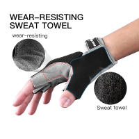 Guantes de ciclismo para bicicleta de montaña, antideslizantes, amortiguadores, acolchados, medio dedo, accesorios deportivos cortos - details 4