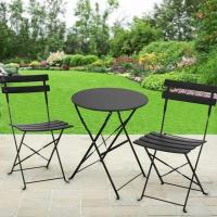Muebles de exterior, juego de mesa de bistró, mesa y sillas de acero de 3 piezas, juego de bistró plegable para césped, balcón, patio trasero - details 10