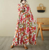 Vestido Vintage de Algodón de Manga Larga Talla Grande, Elegante y Suelto para Mujeres - details 67