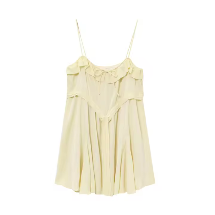 OUWU- Vestido Corto Camisola Decorativo En Capas Sin Espalda Estilo Vacaciones Holgado A La Moda Novedad De Verano Para Mujer - 1