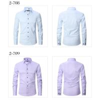 Camisa social grande de otoño/invierno 6XL para hombre, manga larga, moda sin hierro, informal, de negocios, blanco puro - details 4