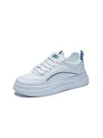 Zapatos blancos pequeños para mujer, estilo marino 2025, nuevos, transpirables, para estudiantes, para correr, color burdeos, con suela gruesa, informales. - details 0