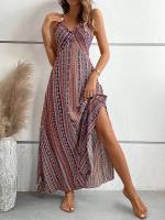Vestido Boho de Moda de Verano Patrón Étnico sin Espalda y Dobladillo Ideal para Playa - details 8