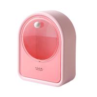 Caja de almacenamiento sin perforaciones, organizador montado en la pared, adhesivo abatible, soporte de hisopo de algodón cosmético, rosa para el hogar - details 0