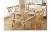ENCE Mantel transparente de PVC, vinilo, impermeable, resistente al aceite, mesa de comedor rectangular, mantel de cocina - details 5