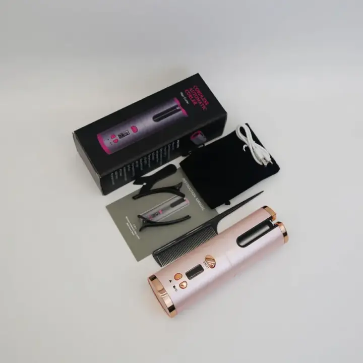 Set de Rizos Automáticos sin Cable Herramienta de Estilismo de Temperatura Ajustable con Pantalla LED Equipo de Belleza para Ondas - 1
