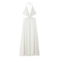 Vestido playero elegante con cuello halter en V profundo para mujer, estilo personalizado, nuevo. - details 0