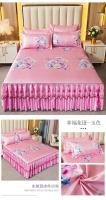 Juego de Sábanas de Dormitorio de Doble Cama de Encaje Clásico de Cuero Royal Azul 3Pcs - details 23