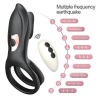 Embalaje privado SEXY Anillo de vibración para eyaculación retardada Control remoto de silicona Masturbador masculino Estimulación del punto G del clítoris Juguetes sexuales para hombre - details 0