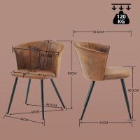 MEUBLE COSY Juego de 2 Sillas de Comedor Vintage Sillón Tapizado en Gamuza con Reposabrazos Patas Metálicas para Cocina Salón - details 4