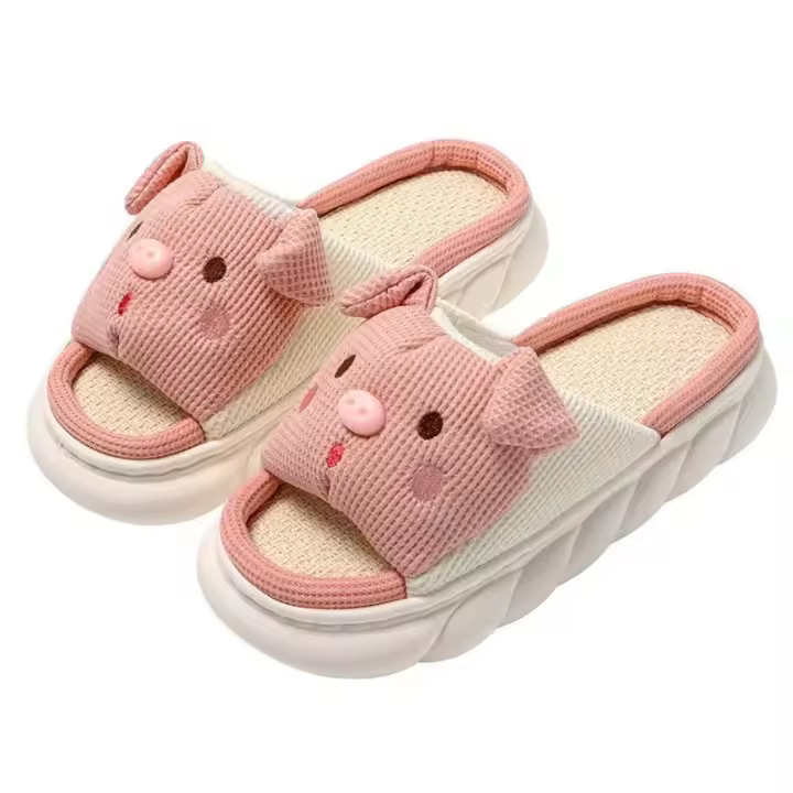 Zapatillas de Mujer de Diseño de Cerdo Casual Cómodas, Antideslizantes, Decoración de Hogar a la Moda - 1