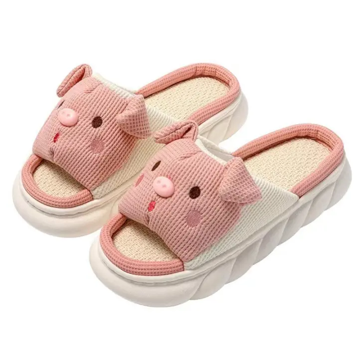 Zapatillas de Mujer de Diseño de Cerdo Casual Cómodas, Antideslizantes, Decoración de Hogar a la Moda - 1