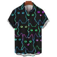 Camisa hawaiana de manga corta holgada y transpirable con estampado 3D de terror del diablo para hombre para el verano de 2022 - details 1