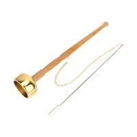 Meditation Prayer Bell,Buddhist Wooden Handle Brass Hand Bell,Temple Dharma Ritual Utensil,Singing Scripture Implement