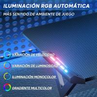 Mesa de Juegos LED Ergonómica 120 cm × 60 cm Fibra de Carbono Ratón, Auriculares, Soporte Negro - details 15