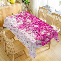 wer Rose Plant - Cubierta de mesa impermeable de tela rectangular 3d para fiesta, hogar, cocina - details 3