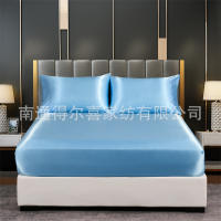 Sábana de satén de color seda simulada con sensación fresca, funda de cama, Funda de colchón - details 6