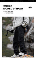 Marea marca verano hielo seda impermeable recta carga pantalones montaña al aire libre paracaidista pantalones dos desgaste monos de los hombres - details 6