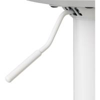 Sillas de Cocina Giratorias Altas de 360° Juego de Taburetes Ajustables en Altura de 83 a 104 cm con Resalto Material de Polipiel Estructura de Metal Blanco y Reposapiés - details 2